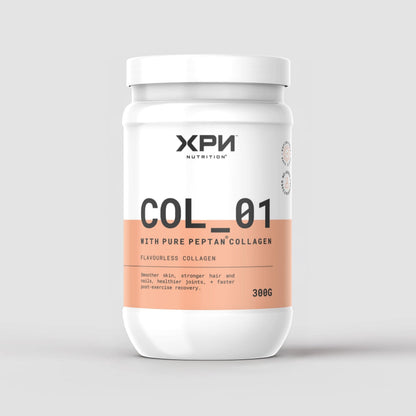 XPN Nutrition Pure Peptan Collagen powder in a 300g container, used for daily health and wellness routines.