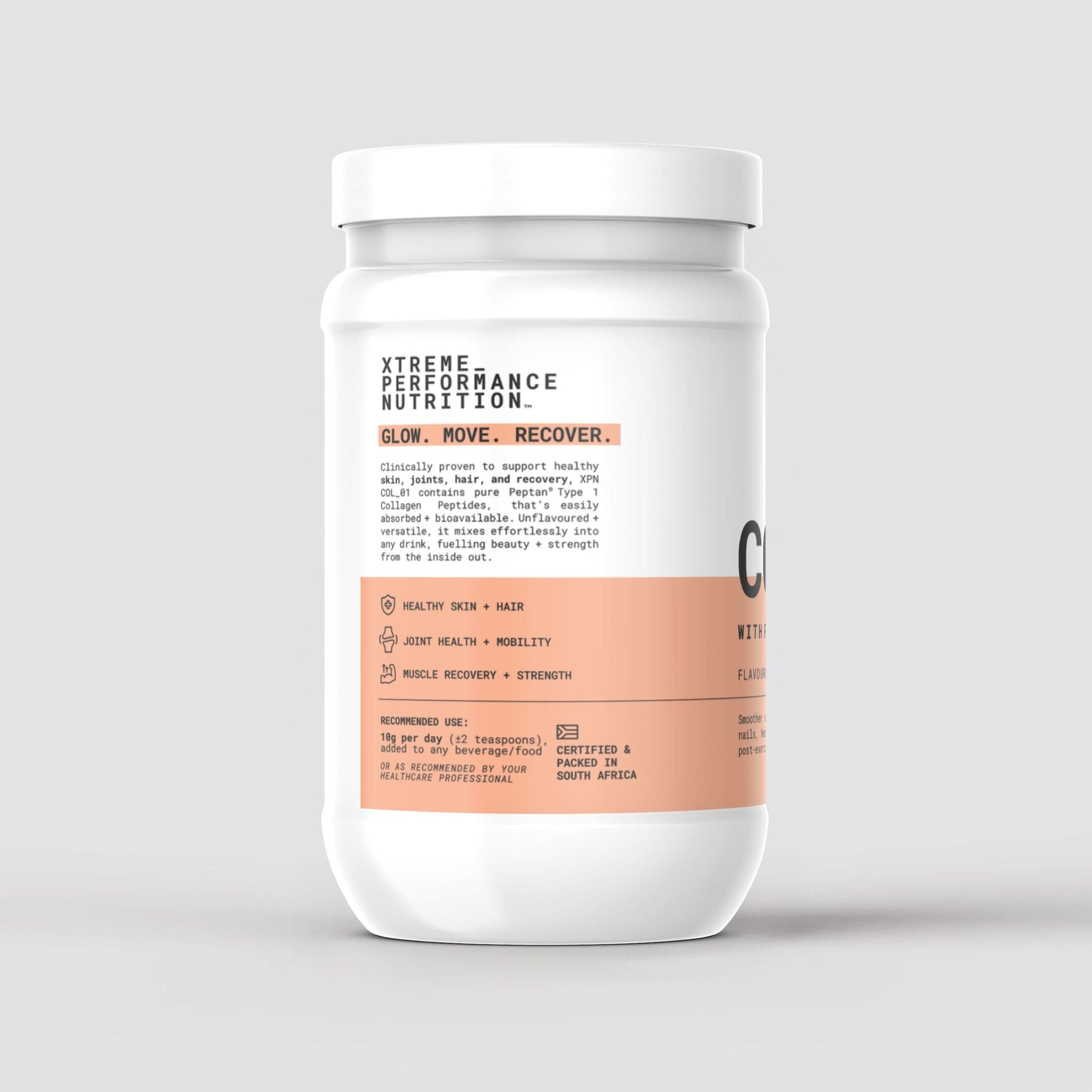 XPN Nutrition Pure Peptan Collagen powder in a 300g container, used for daily health and wellness routines.