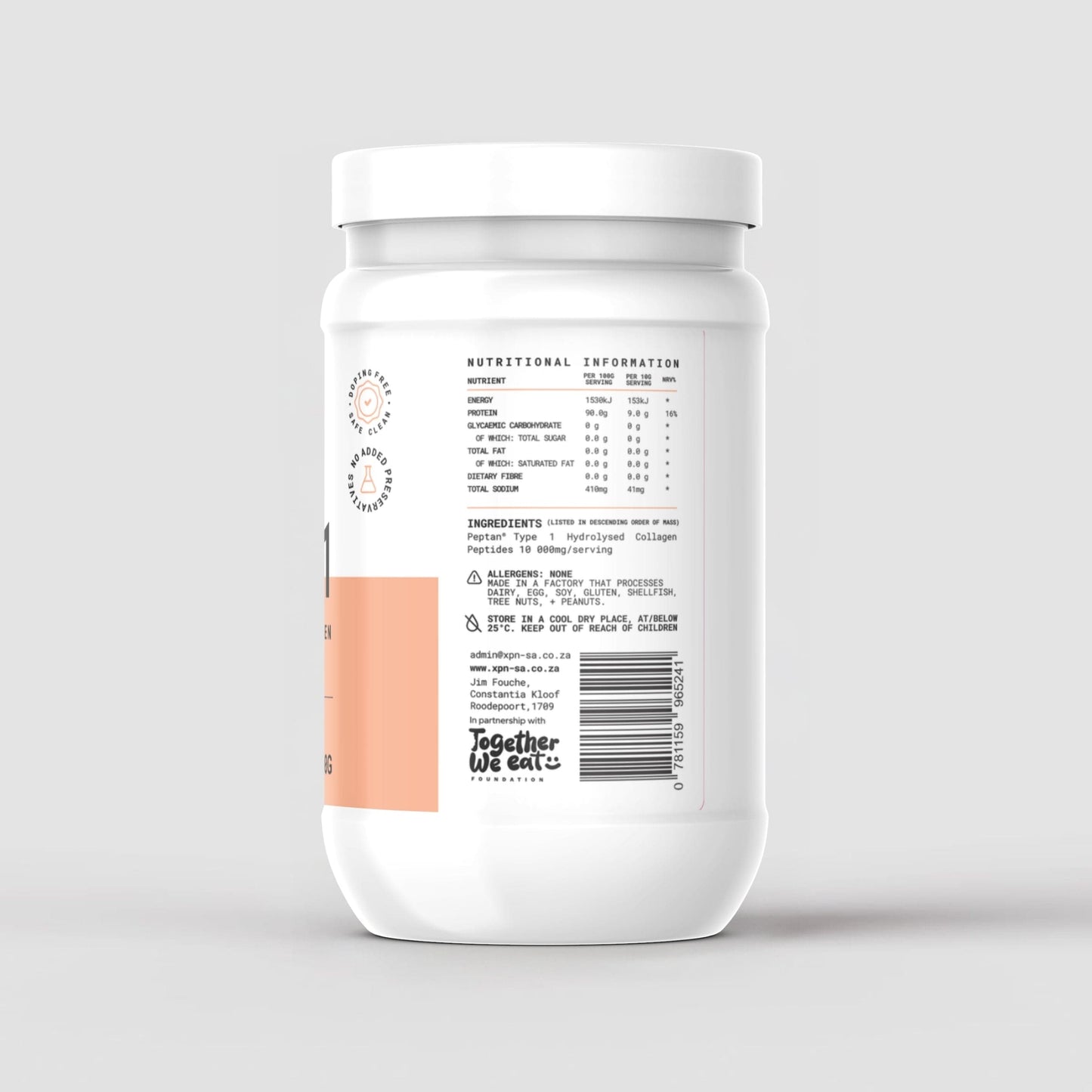 XPN Nutrition Pure Peptan Collagen powder in a 300g container, used for daily health and wellness routines.