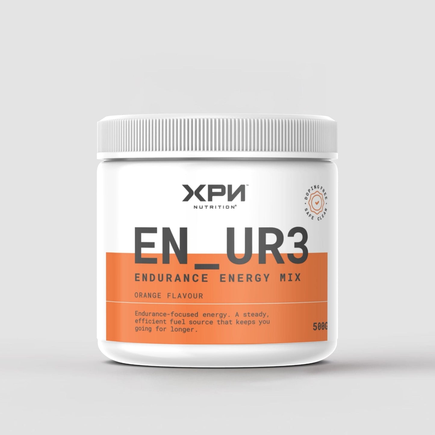 XPN Nutrition EN_UR3 Endurance Energy Mix 500g for performance and recovery, showing the product packaging and scoop.