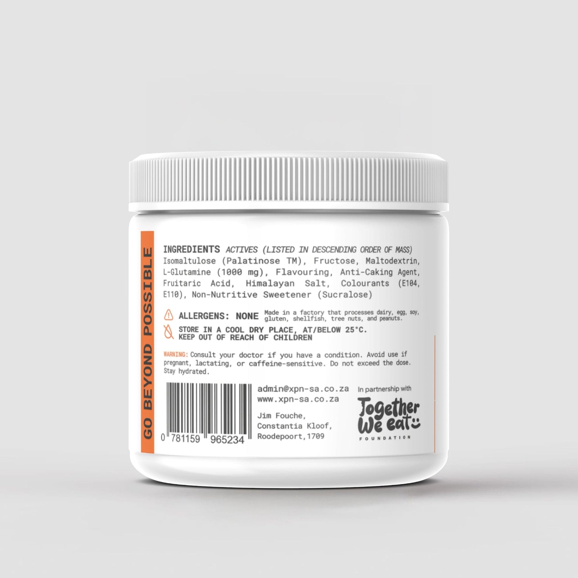 XPN Nutrition EN_UR3 Endurance Energy Mix 500g jar for performance and recovery, showing the product packaging and label.