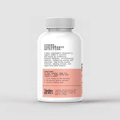XPN Nutrition Femovantage daily health supplement in 120 capsules, showing the bottle with label and capsules inside.