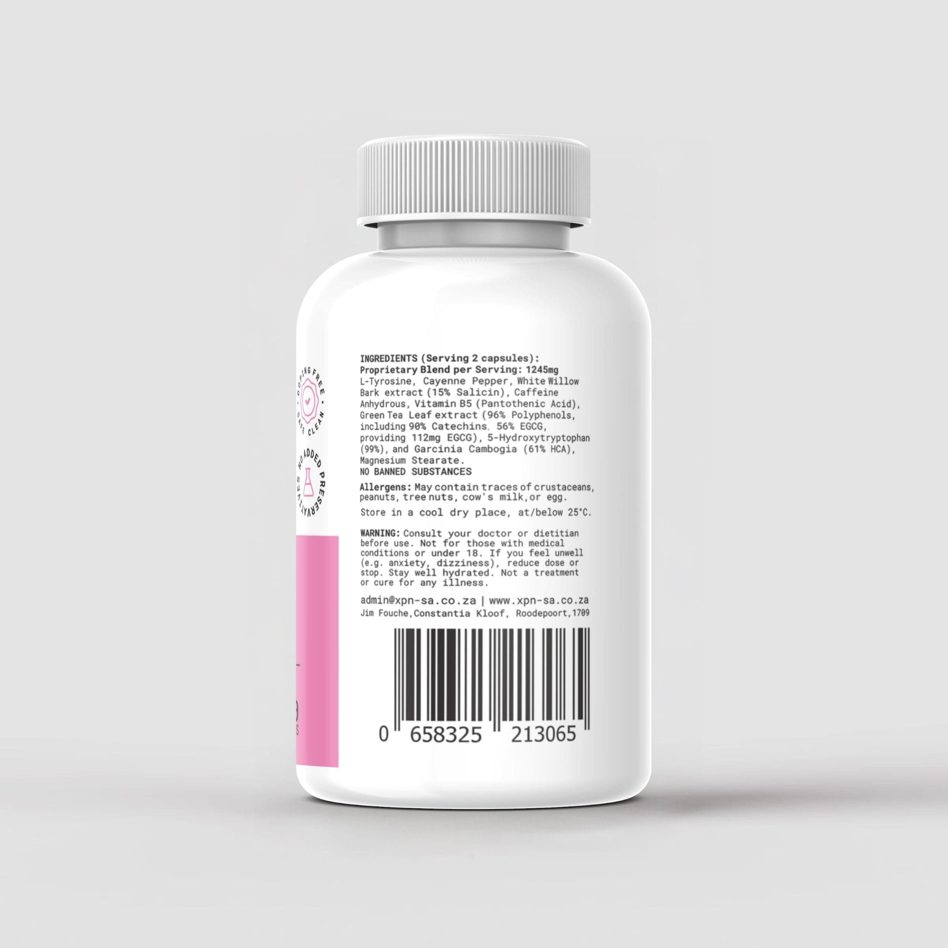 XPN Nutrition FX_01 Fat Burner Female bottle with 90 capsules, designed for weight management and fat burning.