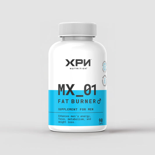 XPN Nutrition MX_01 Fat Burner Male bottle with 90 capsules for weight management and fat burning.