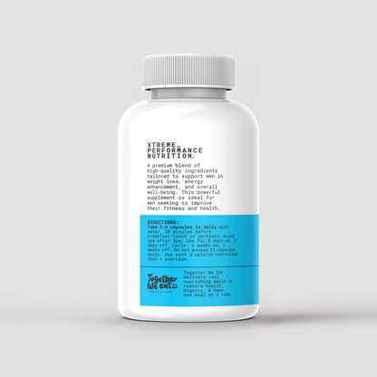 XPN Nutrition MX_01 Fat Burner Male supplement bottle with 90 capsules, designed for weight management and fat burning.