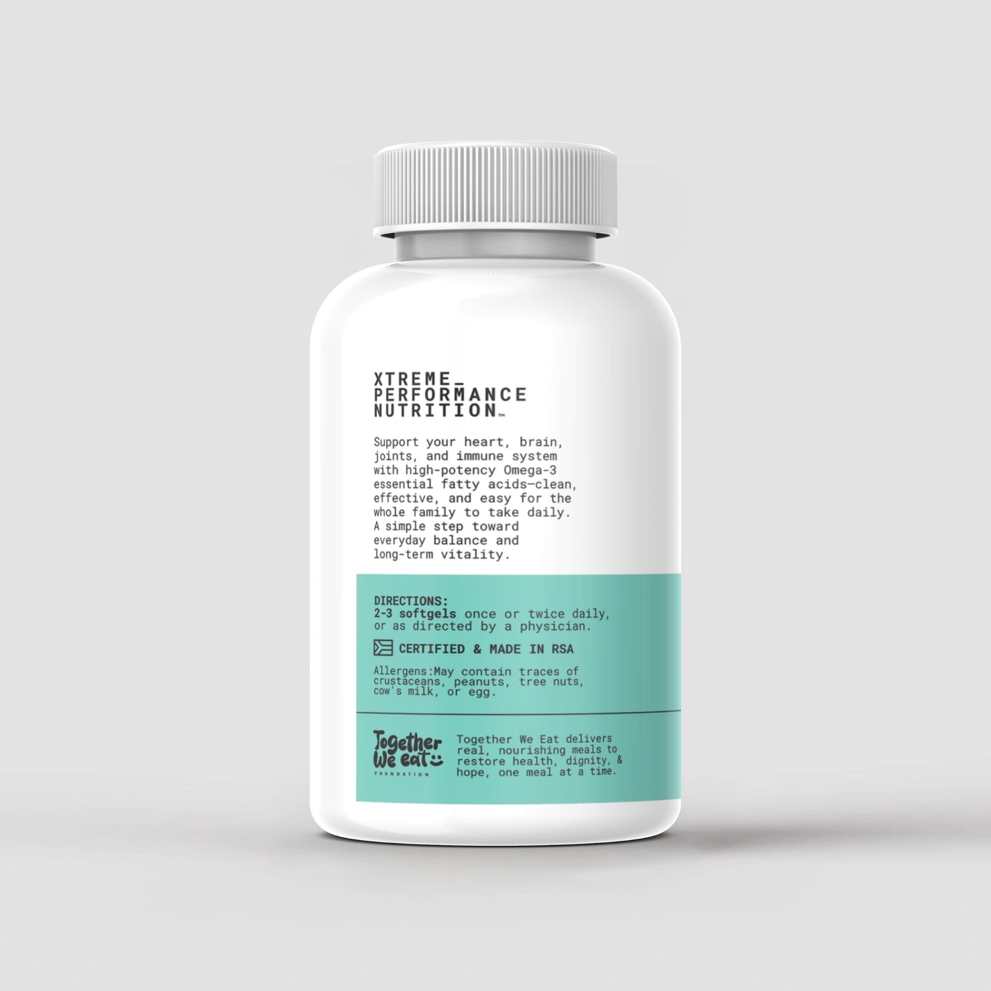 XPN Nutrition N_01 Omega 3 supplement bottle with 90 softgel capsules for daily health and wellness.