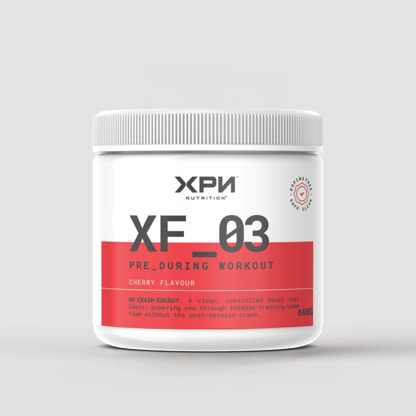 XPN Nutrition XF_03 Pre and During Workout Performance & Recovery supplement in 600G container with scoop and label.