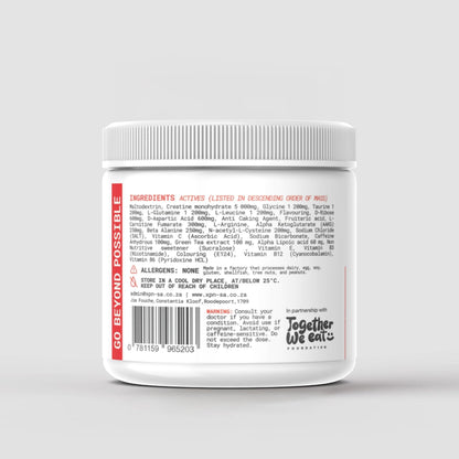 XPN Nutrition XF_03 Pre-and During Workout 600g performance and recovery supplement powder in a container with scoop